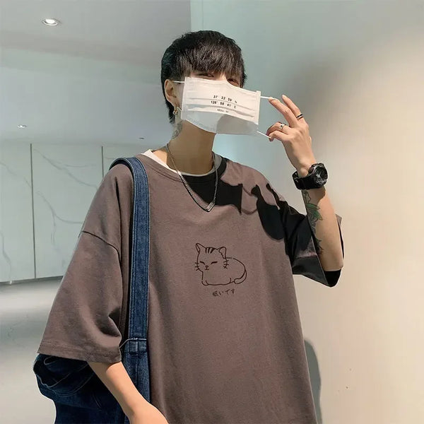 Oversized Cute Cat T-shirt