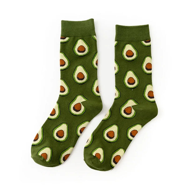Colorful Food Printed Socks  Avocado   - VILIVAUN