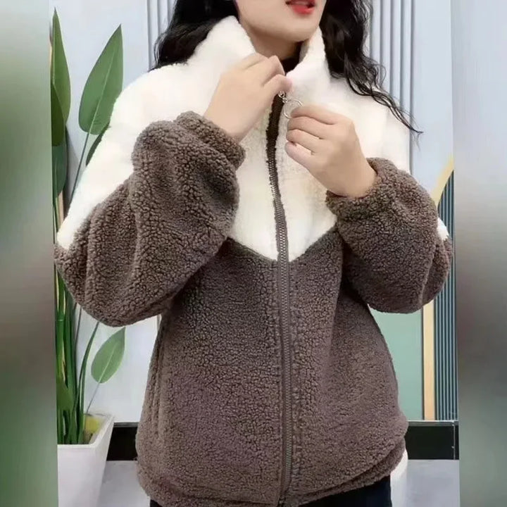 Fleece Long High Neck HJeavy Jacket Coffee M - VILIVAUN