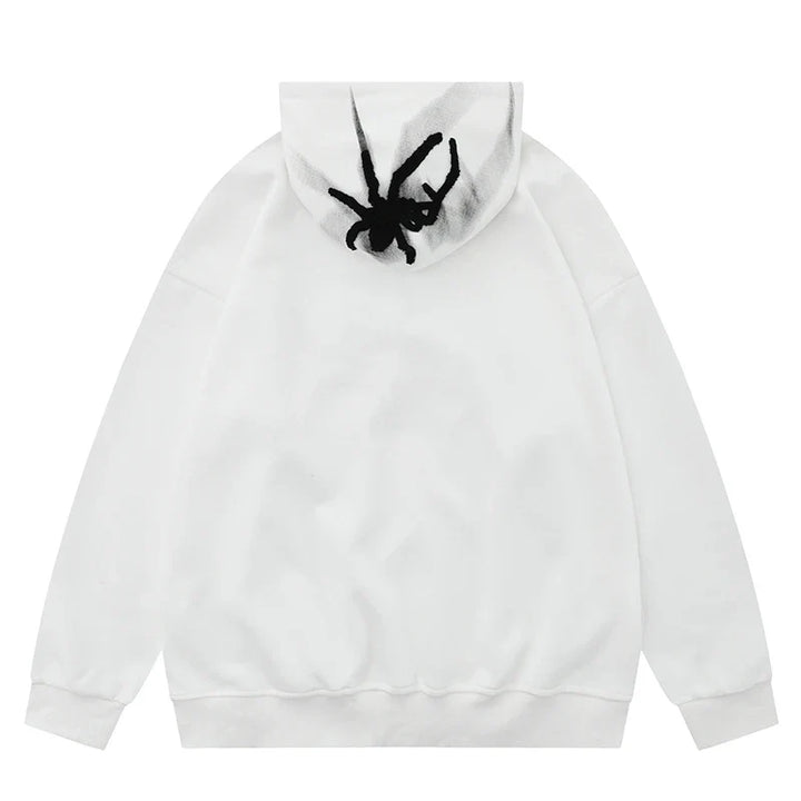 Y2K Webbed Embroidery Hoodie     - VILIVAUN