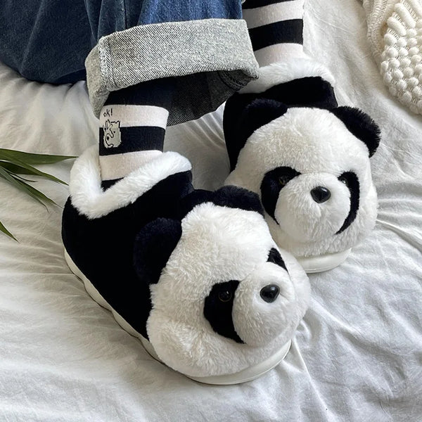 Cute Indoor Fluffy Panda Slippers