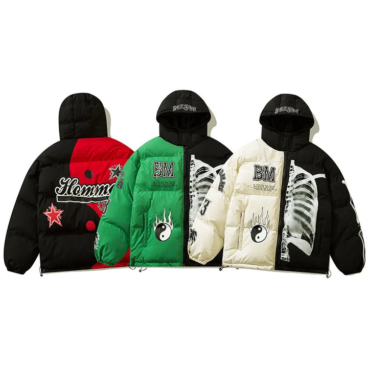 Yin Yang Skeleton Oversized Jacket     - VILIVAUN