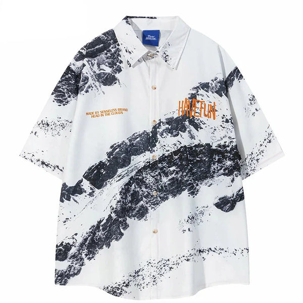 Graphic Hawaiian Beach Summer Short Shirt