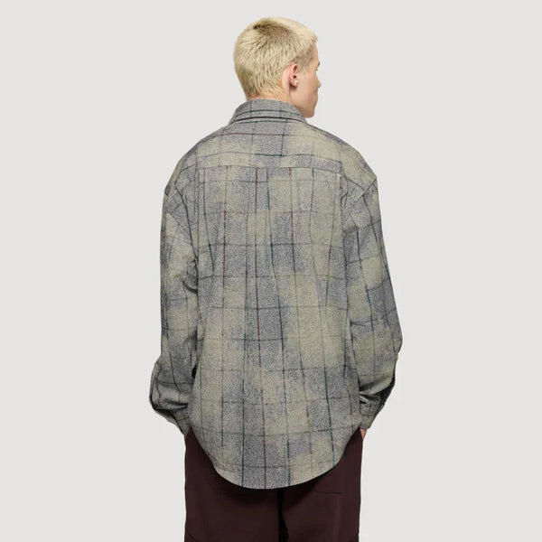 Y2k Plaid Oversized Long-Sleeved Shirt