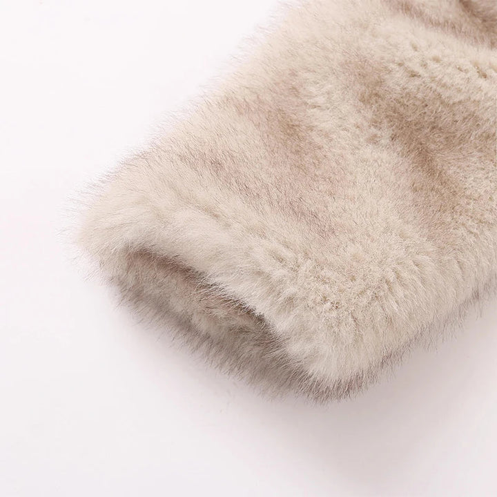Luxury Cropped Faux Fur Coat Jacket     - VILIVAUN