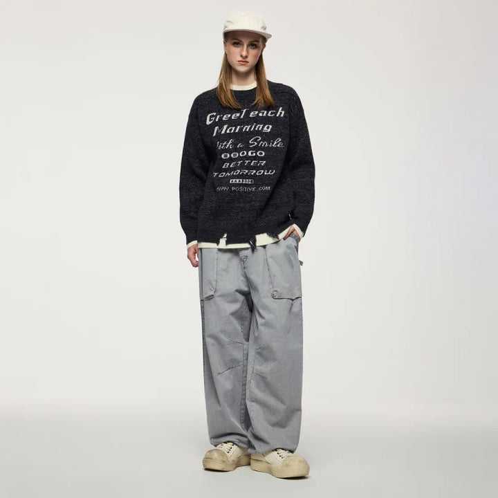 Double Layer Crewneck Sweater - VILIVAUN