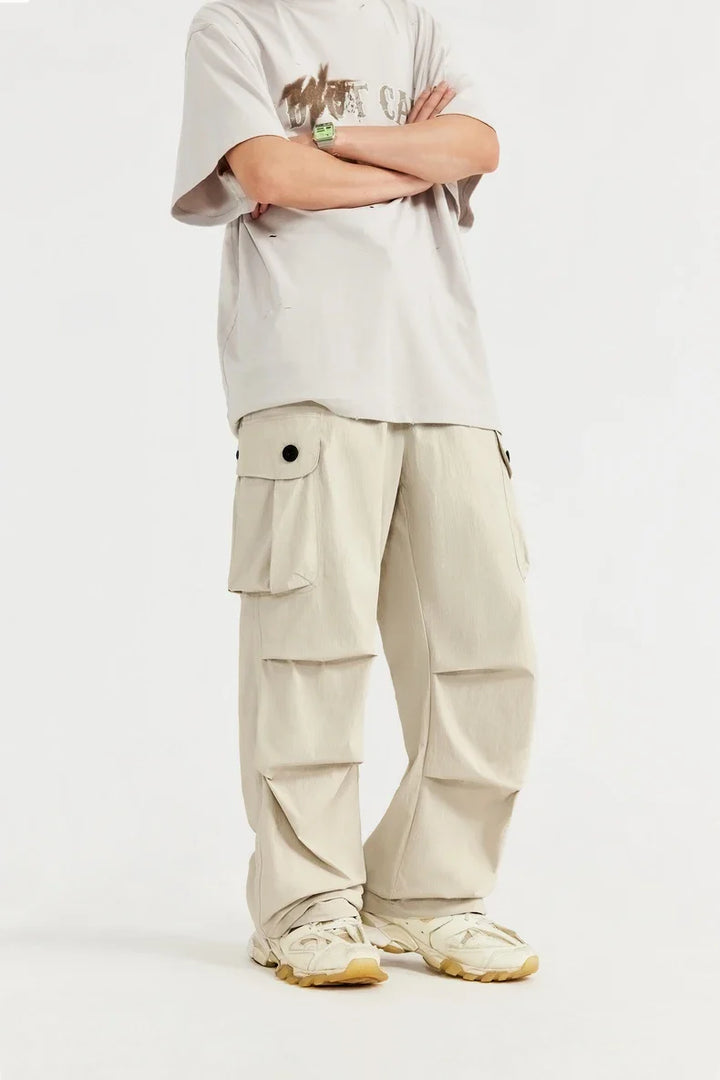 Trendy Loose Fit Cargo Pants     - VILIVAUN
