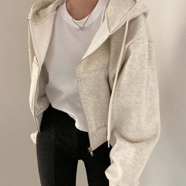 Y2K Urban Zipper Cyber Hoodie     - VILIVAUN