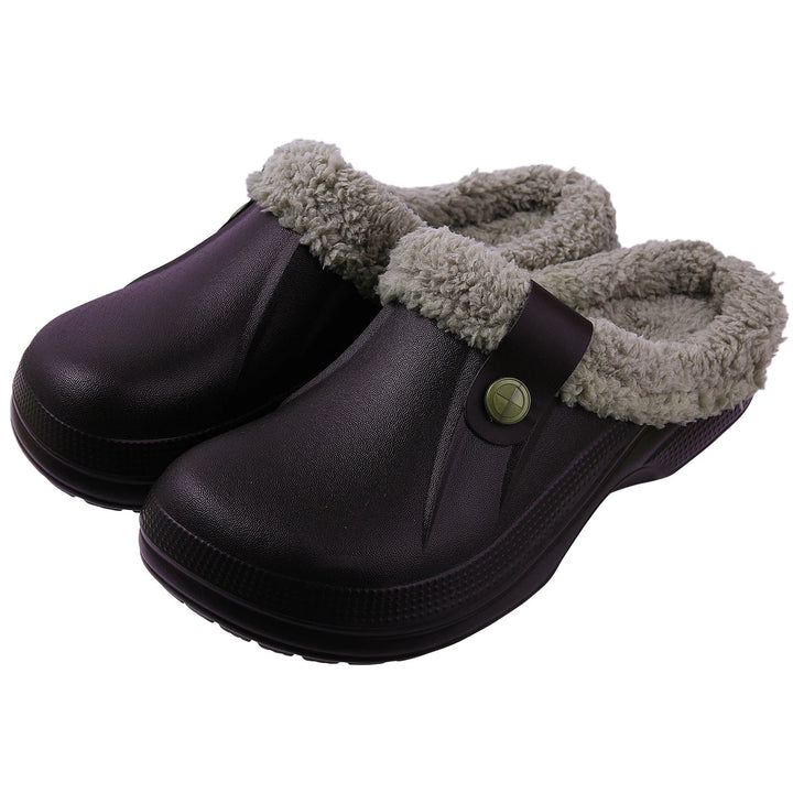 Fuzzy Waterproof Slippers  Brown 35-36  - VILIVAUN
