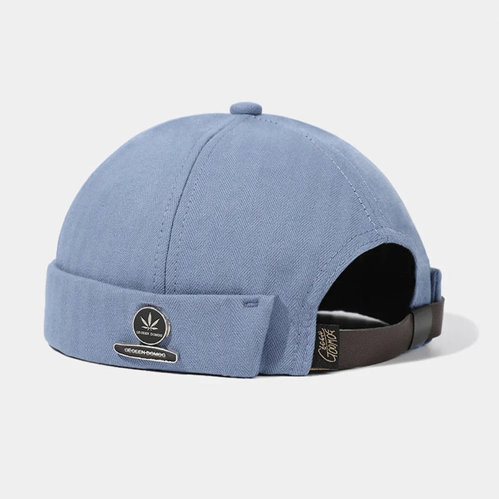 Vintage Solid Color Beanies  Maple leaf Blue One Size  - VILIVAUN