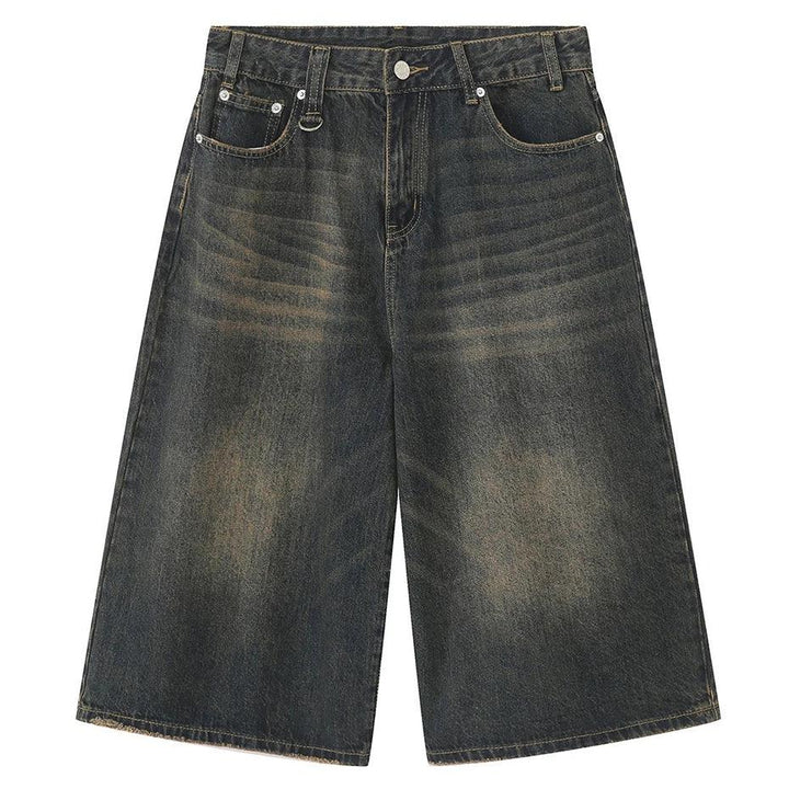 Vintage Loose Wide Leg Denim Short  vintage blue M  - VILIVAUN