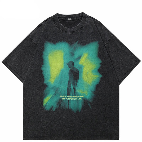 Retro Graphic Light Green T-Shirt