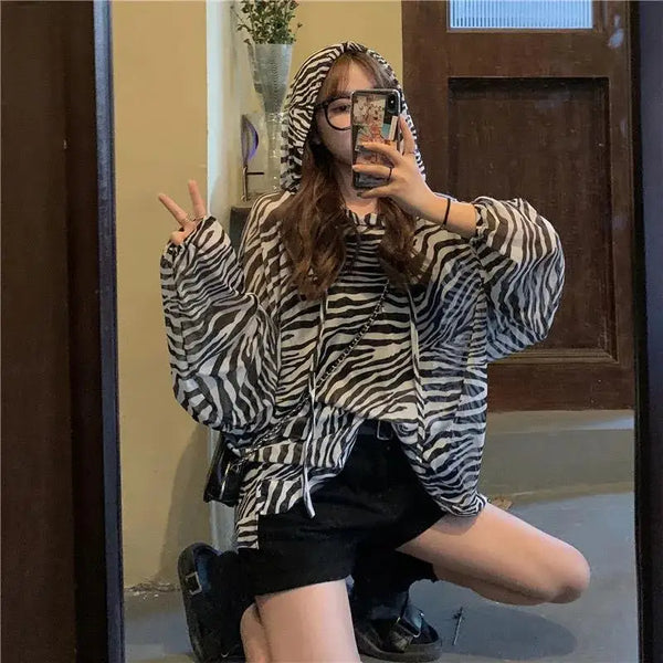 Chiffon Summer Sunscreen Hooded Shirt