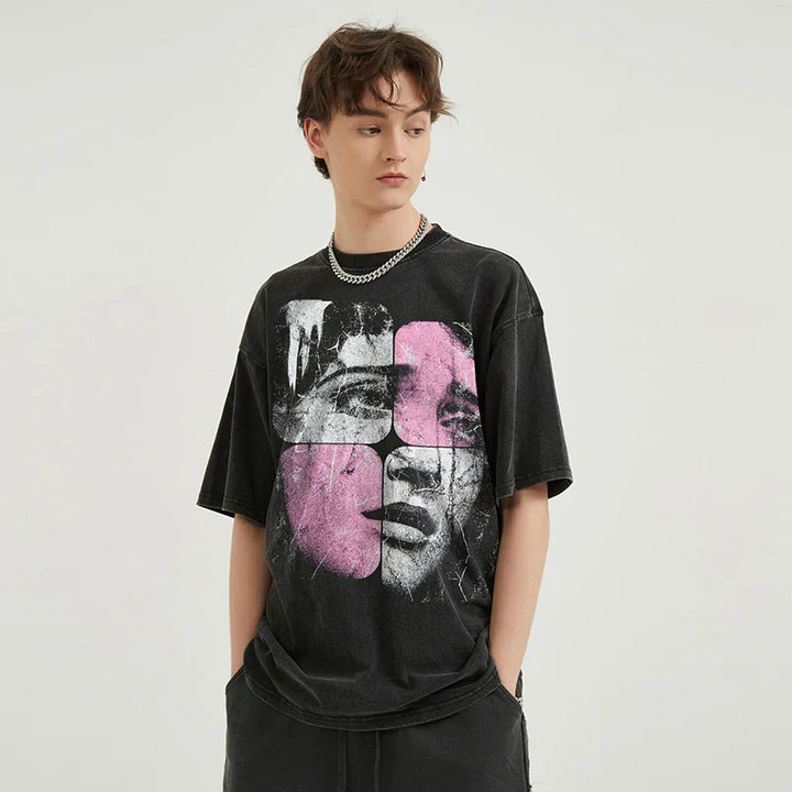 Rain Woman Puzzle T-Shirt     - VILIVAUN