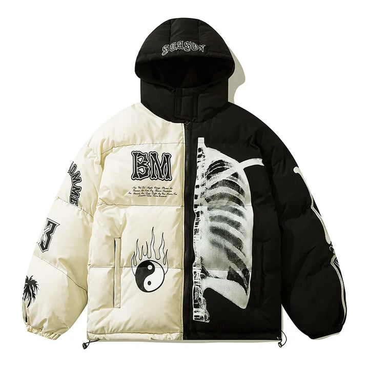 Yin Yang Skeleton Oversized Jacket  Apricot M  - VILIVAUN