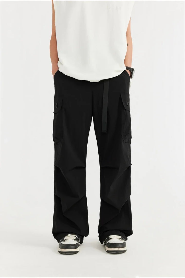Trendy Loose Fit Cargo Pants     - VILIVAUN