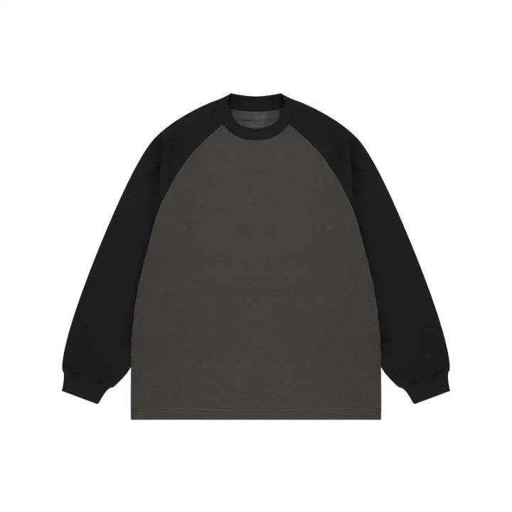 Casual Long Sleeve Oversized T-Shirt  Charcoal M  - VILIVAUN
