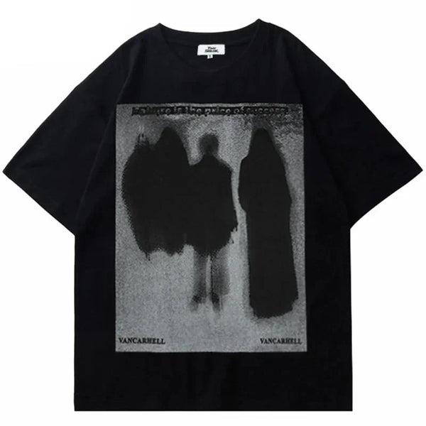 Shadow Printed Dark Style Summer T-Shirt