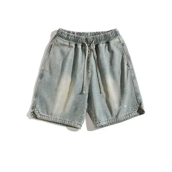 American Retro Loose Washed Wide Leg Shorts