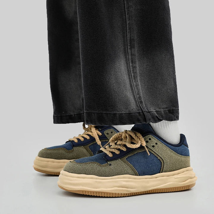 Breathable Canvas Mesh Mixed Colors Shoes     - VILIVAUN