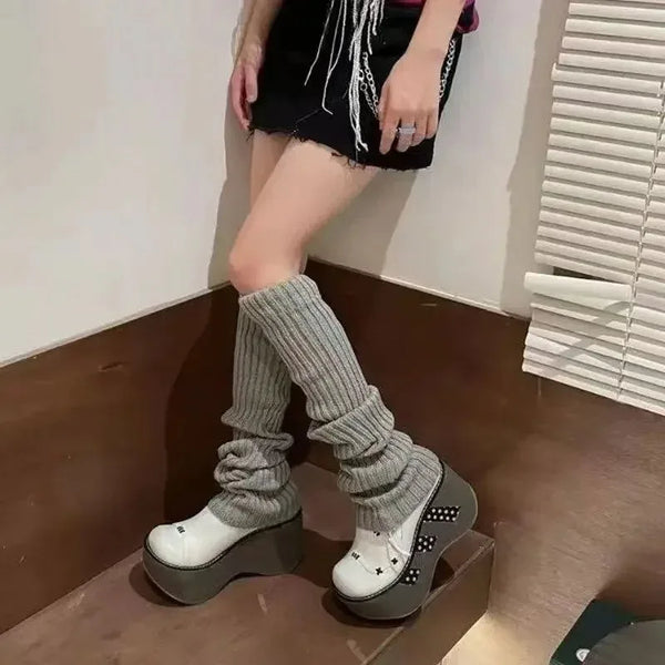Y2K Wool Knitted Leg Socks