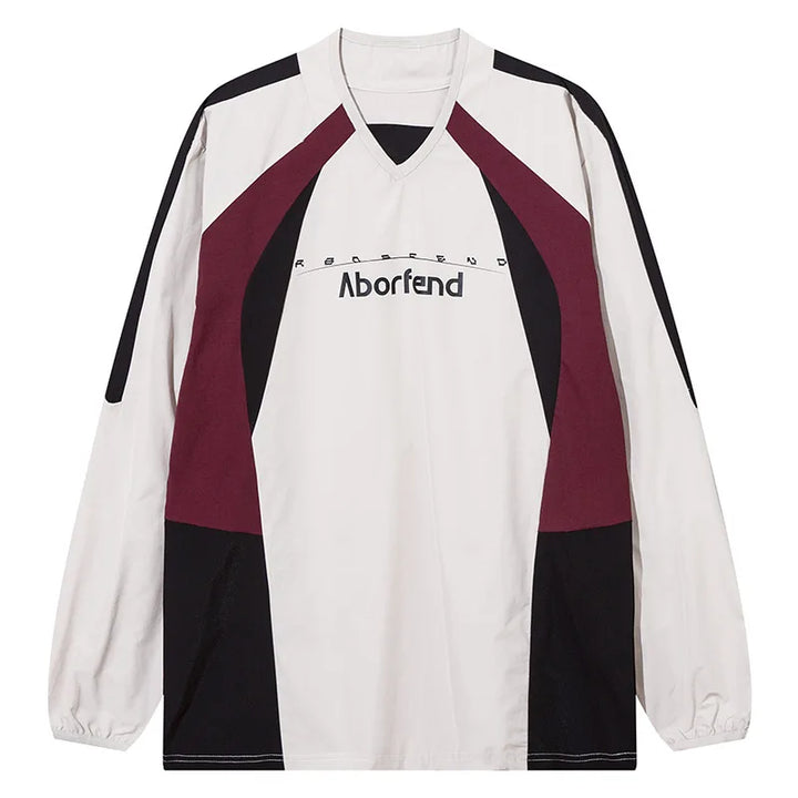 Y2K Color Block Patchwork Sweatshirt  Apricot S  - VILIVAUN