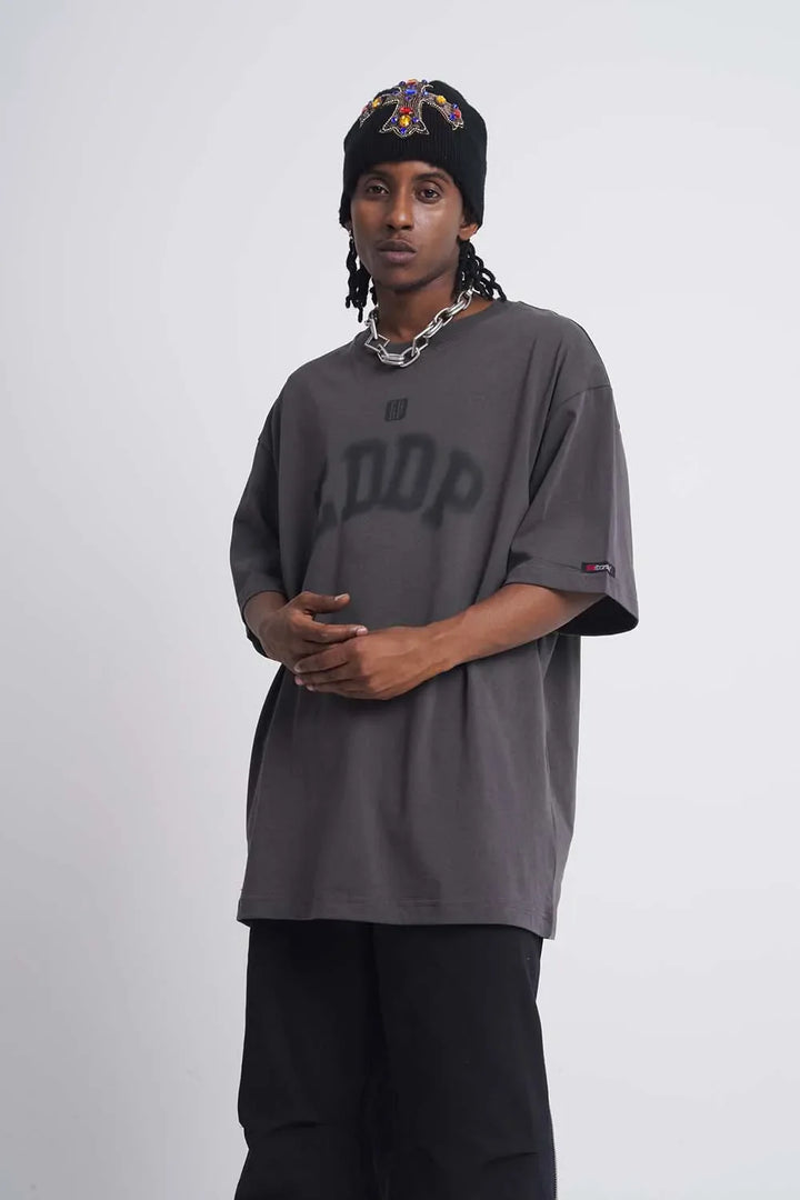 Gothic Pigeon Graphic Oversized T-Shirt     - VILIVAUN