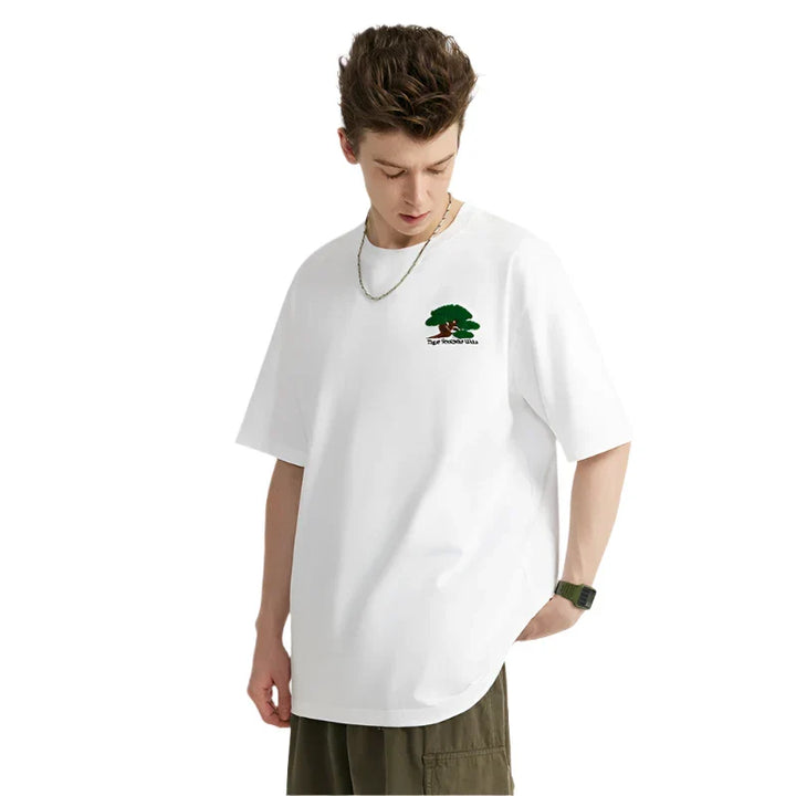 Bonsai Thread Round Neck T-Shirt     - VILIVAUN