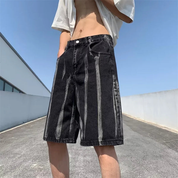 New Vintage Tie Dye Denim Shorts