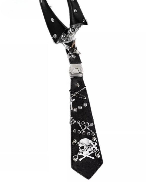 Y2k Skull Chain Tie  style-1   - VILIVAUN