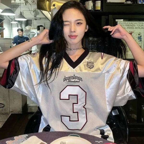 Retro Silver Jersey Number 3 T-Shirt