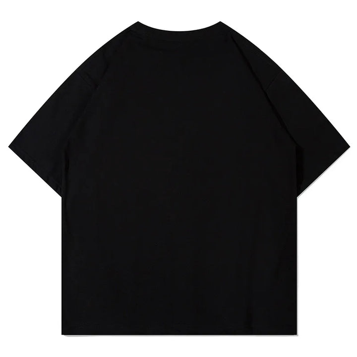 Y2K Spider Web Letter Printed T-Shirt     - VILIVAUN