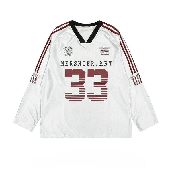 Retro Contrast Color Sports Jersey T-Shirt