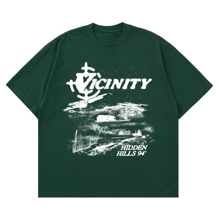 Y2k Vintage Letter Grunge Oversized T-Shirt  Green S  - VILIVAUN
