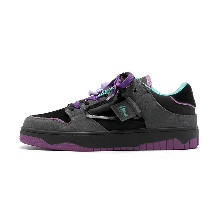 Urban Hip Retro Skate Sneakers  Black 35  - VILIVAUN