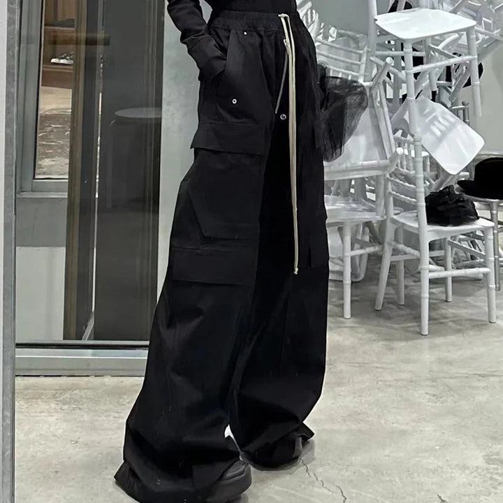 Unisex Wide-Leg Oversized Cargo Pants bottom    - VILIVAUN