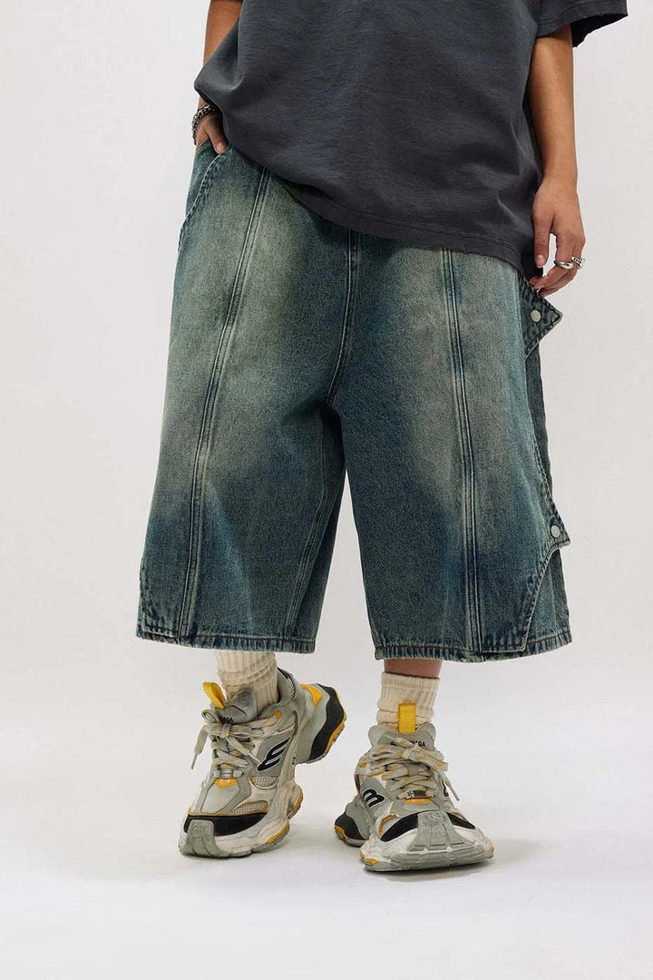 Vintage Men's Baggy Denim Jort     - VILIVAUN