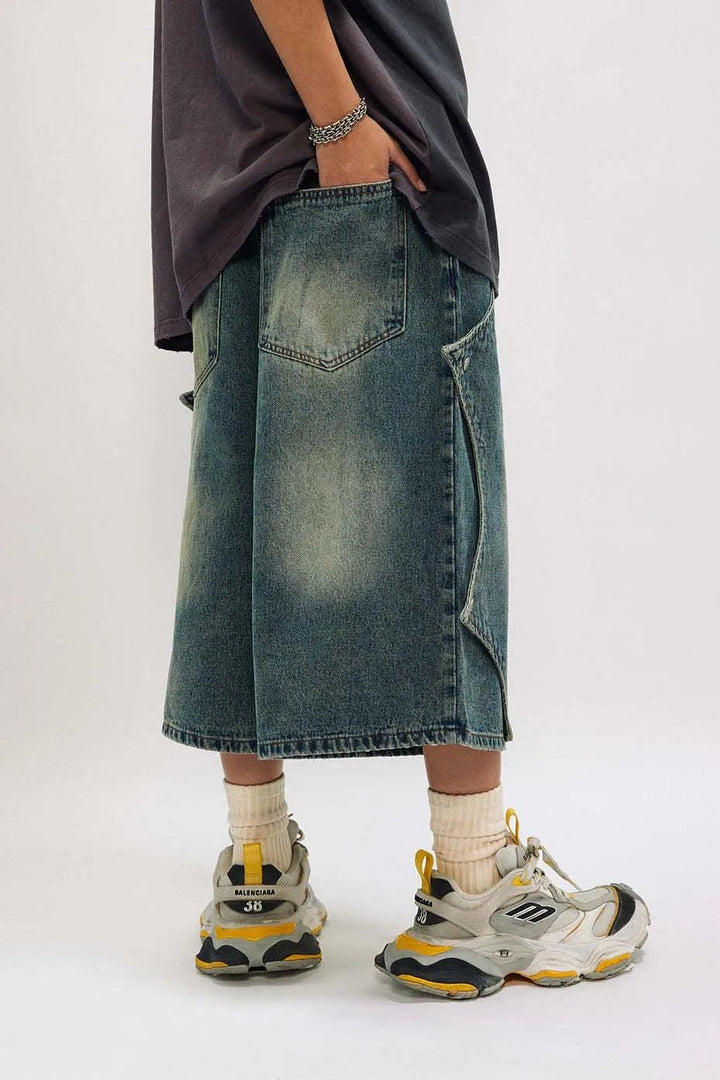 Vintage Men's Baggy Denim Jort     - VILIVAUN