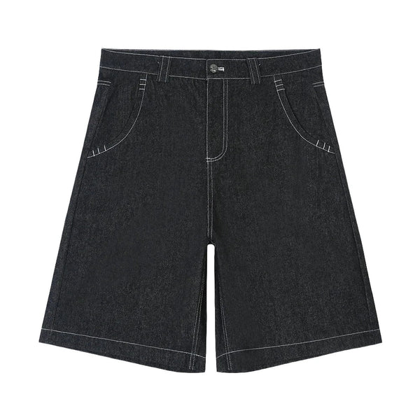 Embroidered Loose Denim Short     - VILIVAUN