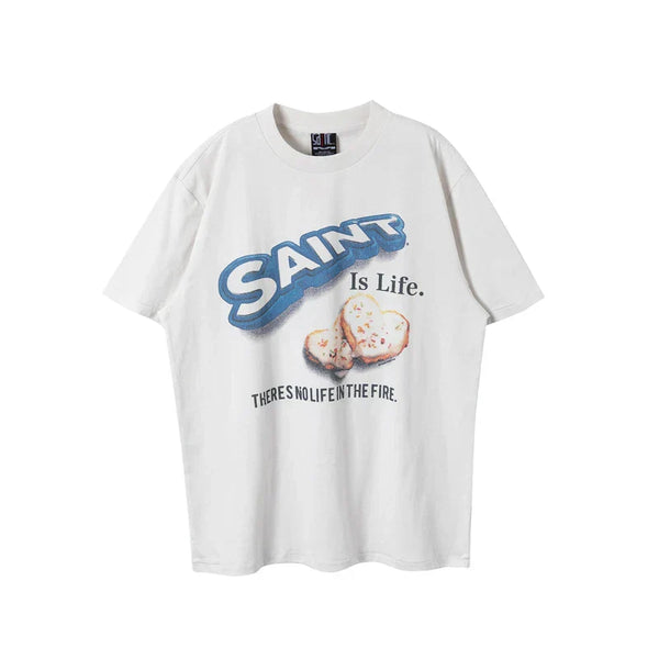 Retro Cookie Print Loose T-Shirt