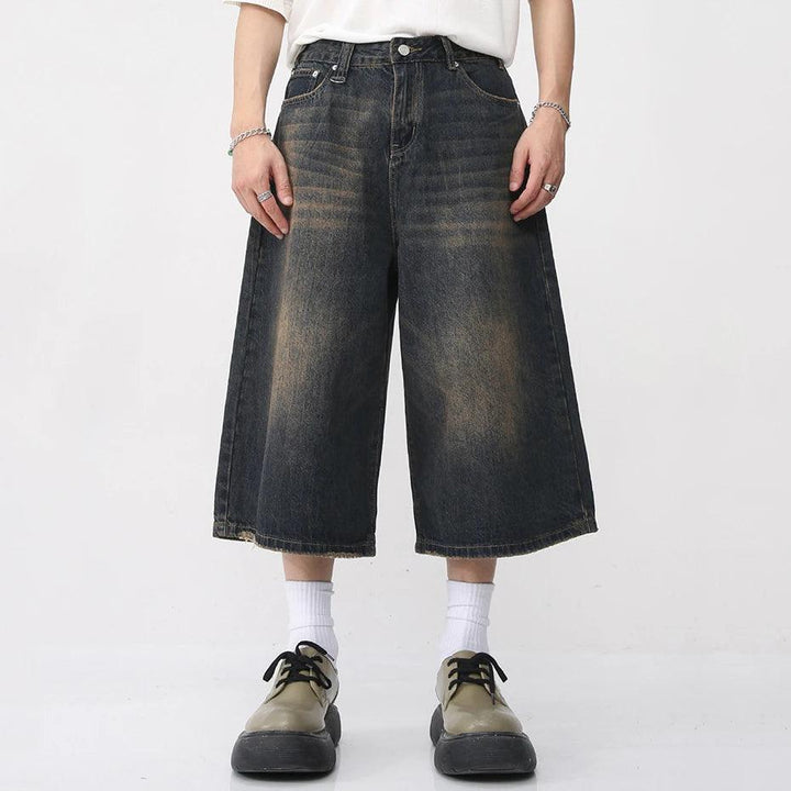 Vintage Loose Wide Leg Denim Short     - VILIVAUN