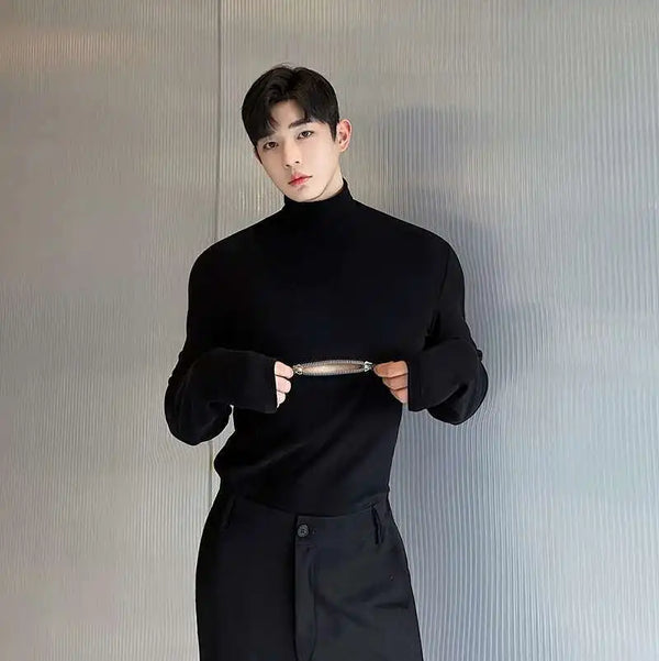 Warm Zipper Thickened High Neck Pullover