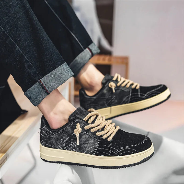 Casual Canvas Denim Sneakers     - VILIVAUN