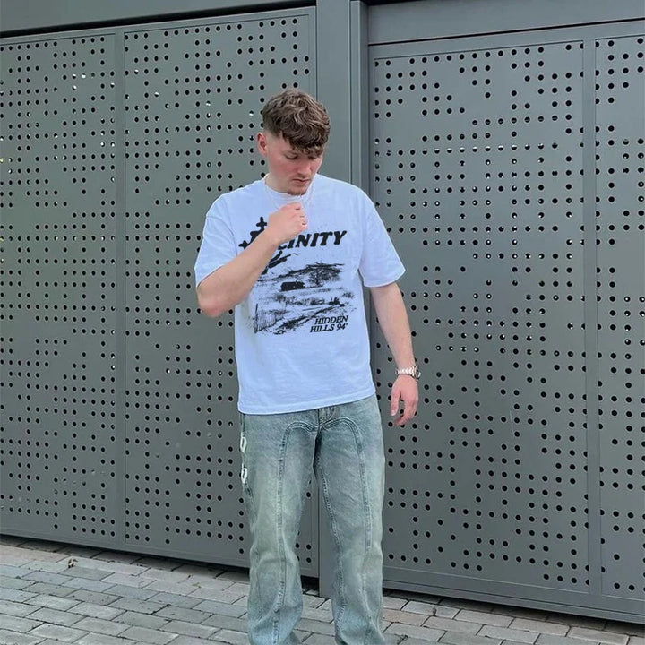 Y2k Vintage Letter Grunge Oversized T-Shirt     - VILIVAUN