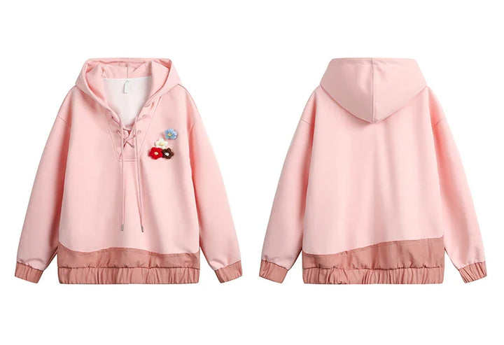 Women's Blossom Charms Hoodie  Red M  - VILIVAUN