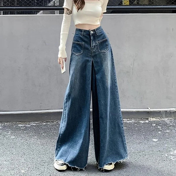Vintage Designer High Waist Wide Jeans