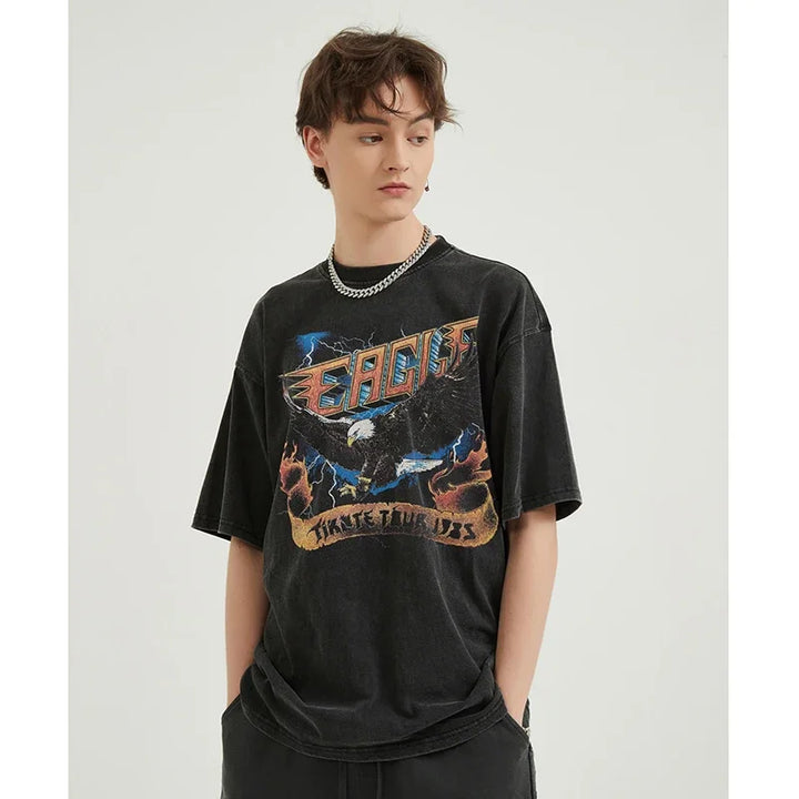 Eagle Lightning Strike T-Shirt     - VILIVAUN
