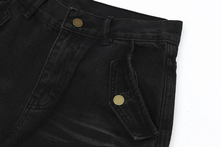 Vintage Multi-Pocket Jeans     - VILIVAUN
