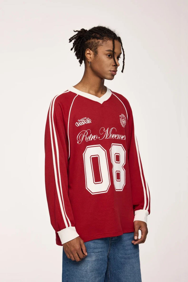 Football Jersey Loose Fit Sweater - VILIVAUN