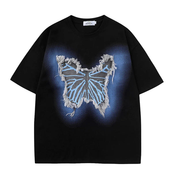 Butterfly Tassel Patch Graphic T-Shirt